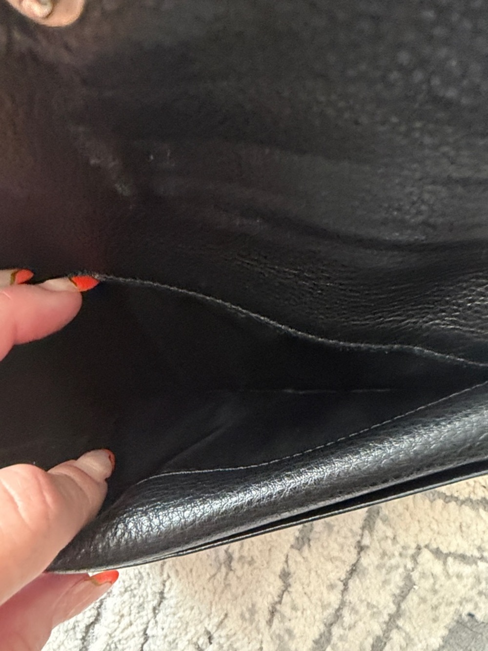 Brighton Black Leather Chain Clutch with Decorative Silver Accent - Picture 7 of 16